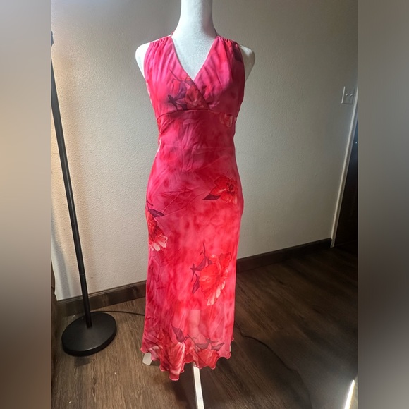 COPY - Vintage Y2k floral hot pink dress size 3 - Picture 5 of 17